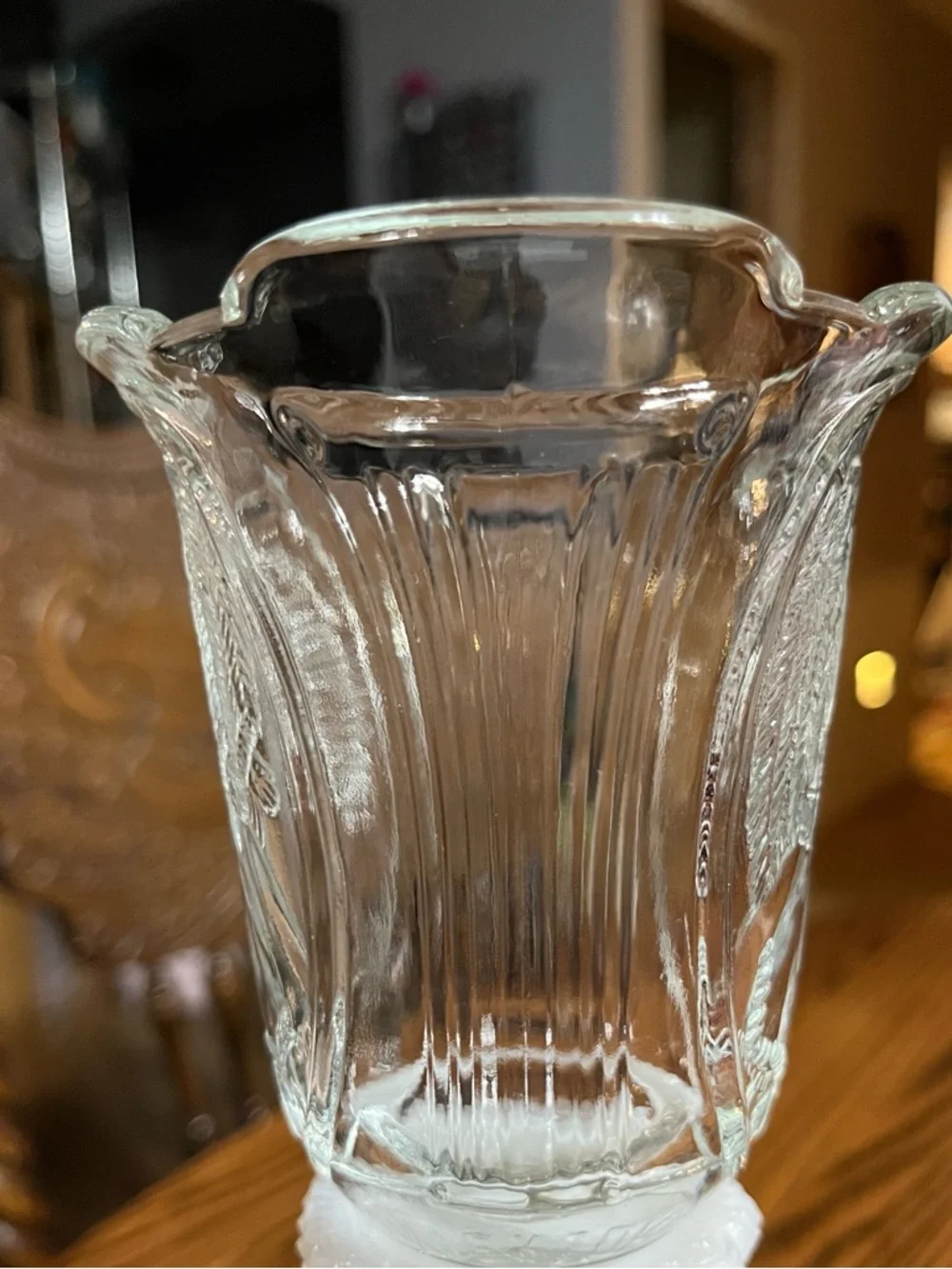 Home Interiors vintage pressed glass tulip votive holder